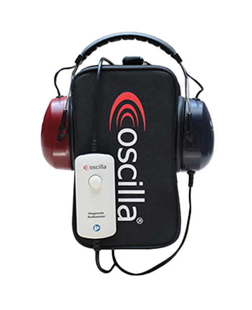 Oscilla Mobile hearing screening for use in occupational health and in the school.