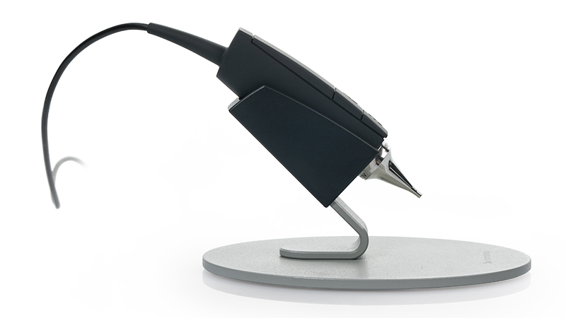 Side view of Aurical Otocam 300-III video otoscope showing ergonomic design and USB connection.