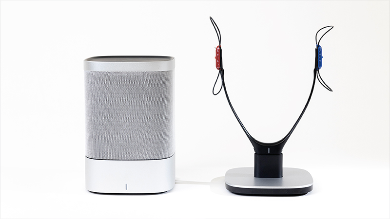 Otometrics Measure REM module with binaural fitting headset and free-field speaker, designed for accurate hearing aid verification and fitting.